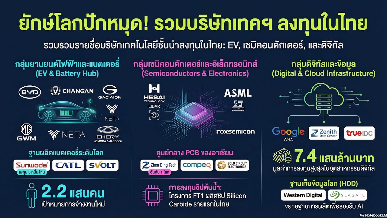 คลื่นไฮเทคทะลัก เปลื่ยนโครงสร้างไทยสู่เทคโนโลยีขั้นสูง 🇹🇭