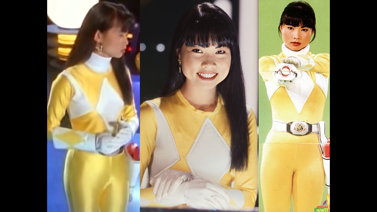 Trini Helmetless in Mighty Morphin Yellow Power Ranger Uniform (Season 2 focus scenes)