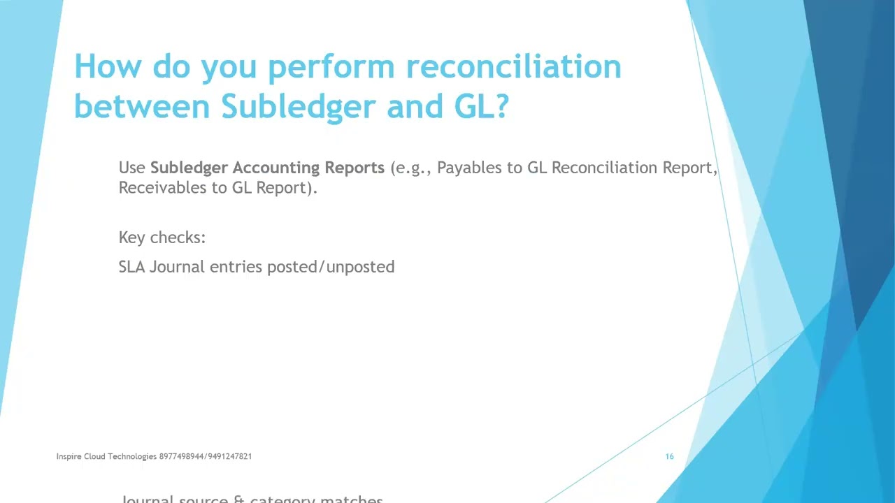Oracle ERP Fusion Financials - How do you perform GL to Subledger reconciliation's