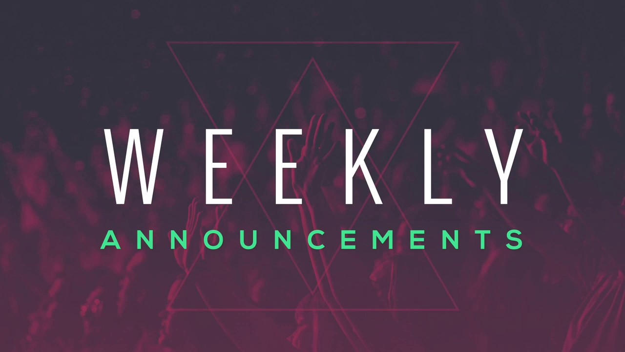 Restoring Hope Church Weekly Announcements