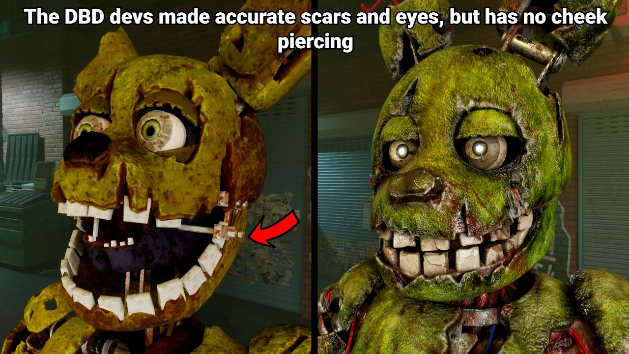 FNAF Dead By Daylight Springtrap VS FNAF 3 Springtrap Comparison