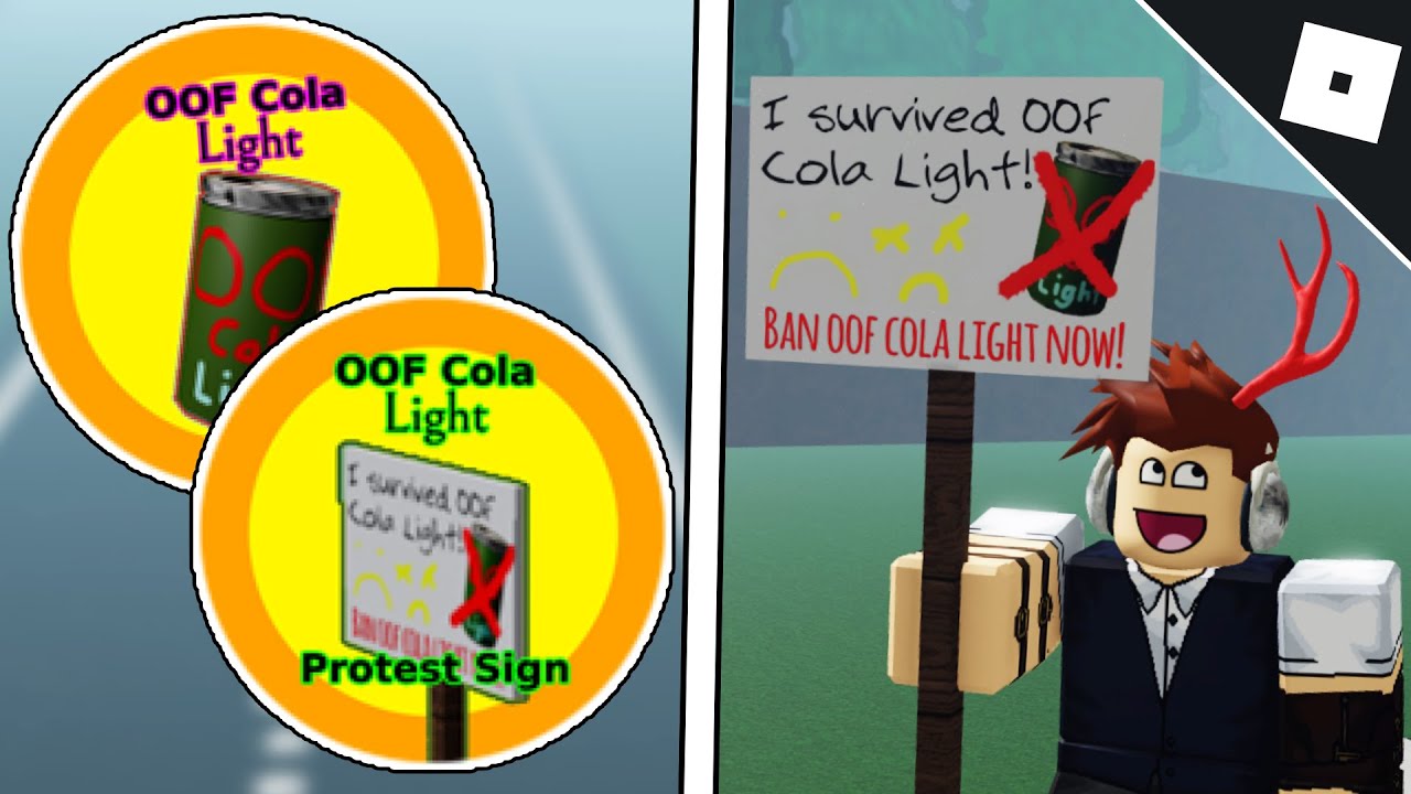 How to get the OOF COLA LIGHT & OOF COLA LIGHT PROTEST SIGN & BADGES in AN INFINITE ROAD TRIP Roblox
