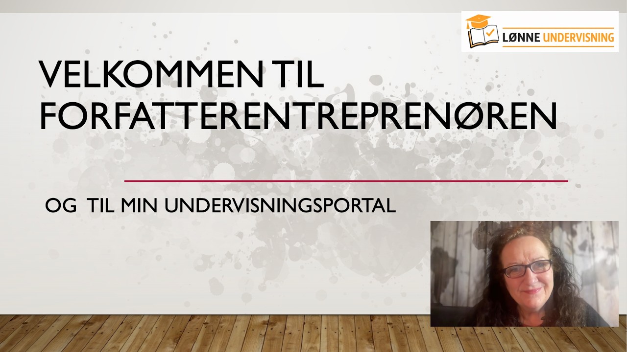 Velkommen til Forfatterentreprenøren