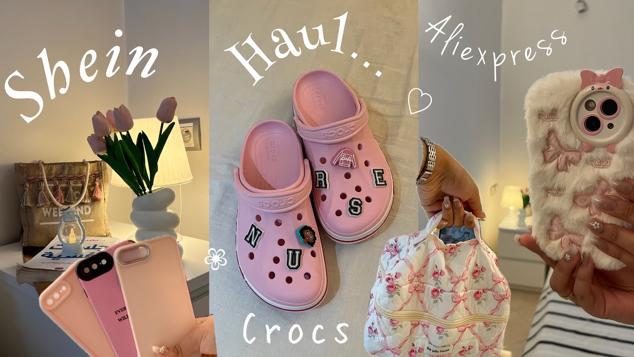 Shein | Aliexpress | crocs Haul 📦🌷أكيت طلبية 🎀مشترياتي مني شي ان / علي اكسبرس / كروكس 🛍️