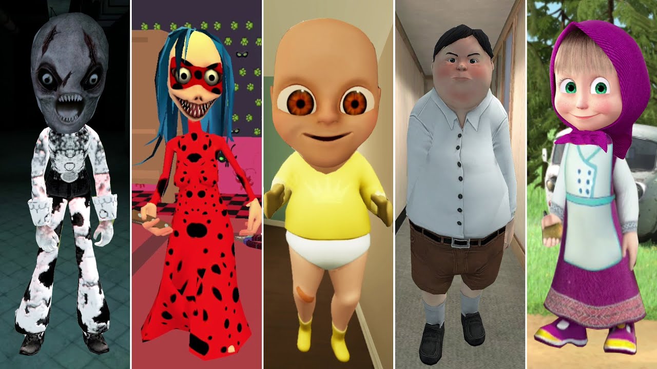 The baby In Yellow - Lady Momo bug & Bear - Masha and Bear Pizzeria -Kadabra - Ice Scream 4
