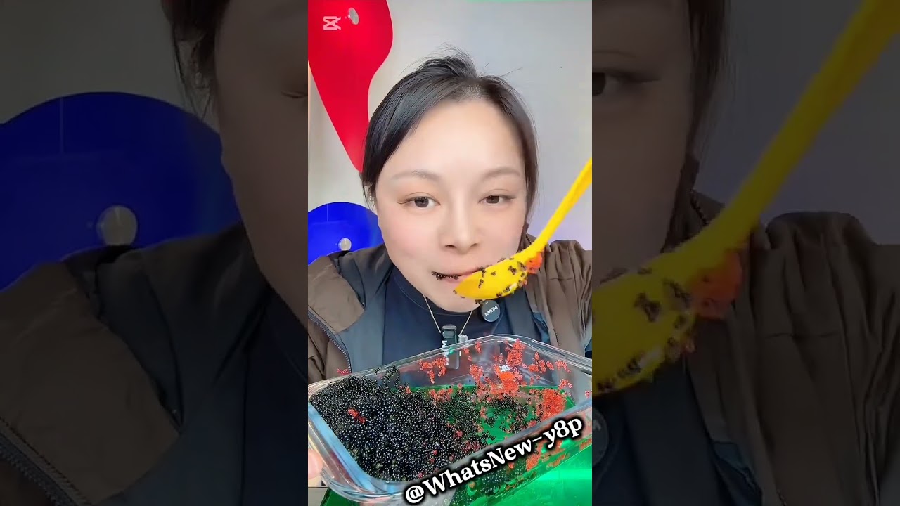 #ASMR red black tobiko eggs EXTREMELY crunchy fishroe #fyp 