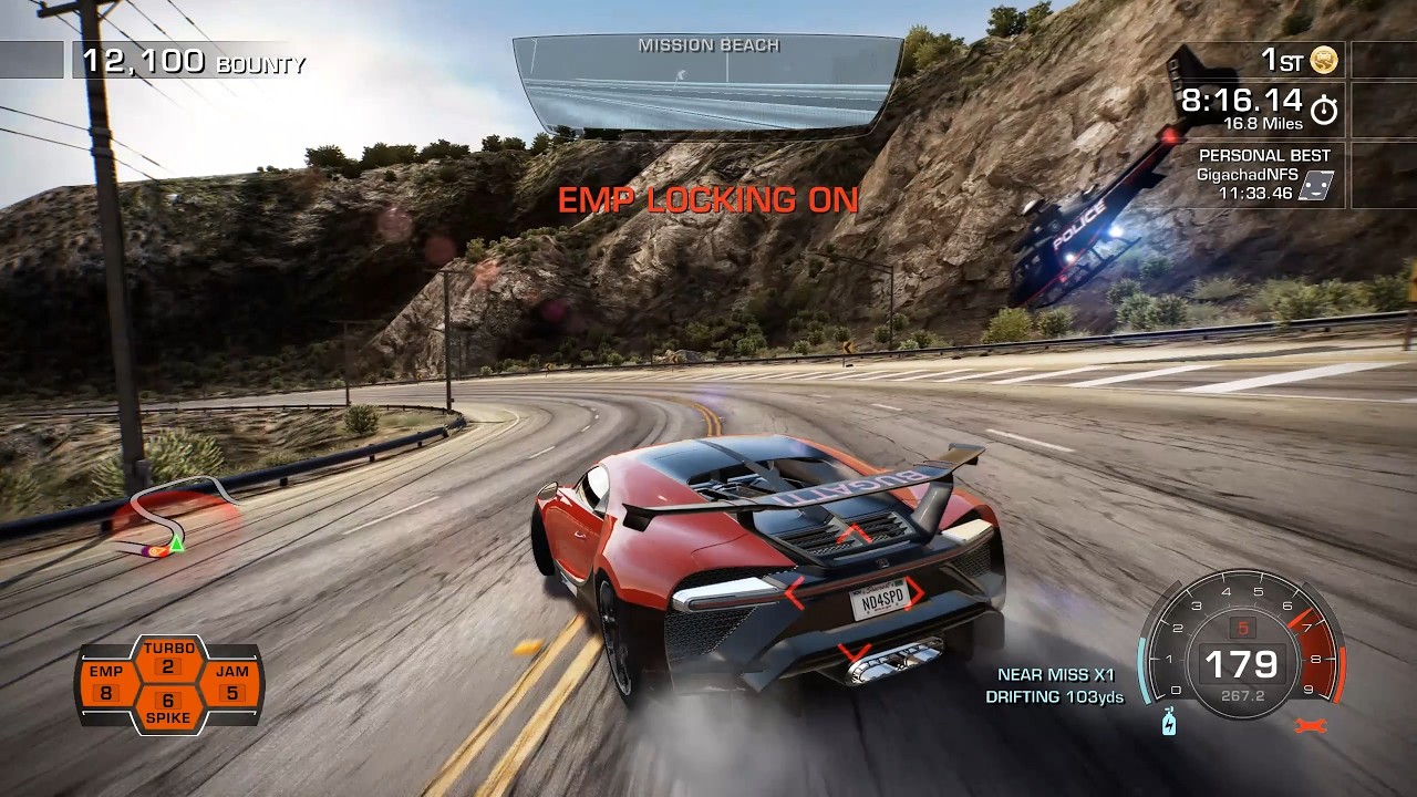 Bugatti Chiron Pur Sport Going Over 250mph in the Longest Hot Pursuit Event