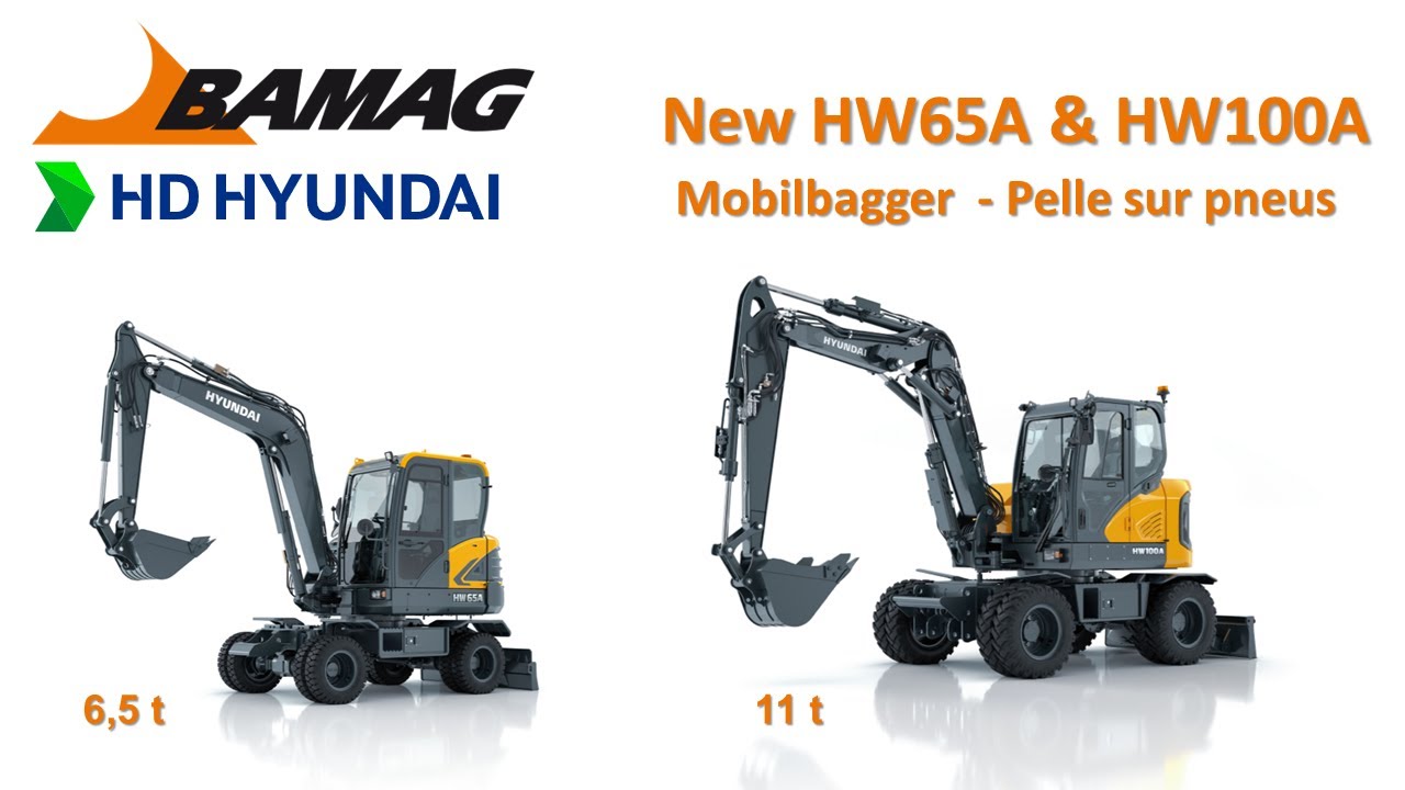 Neue Mobilbagger 6,5 & 11t / Nouvelles pelles sur pneus  HYUNDAI