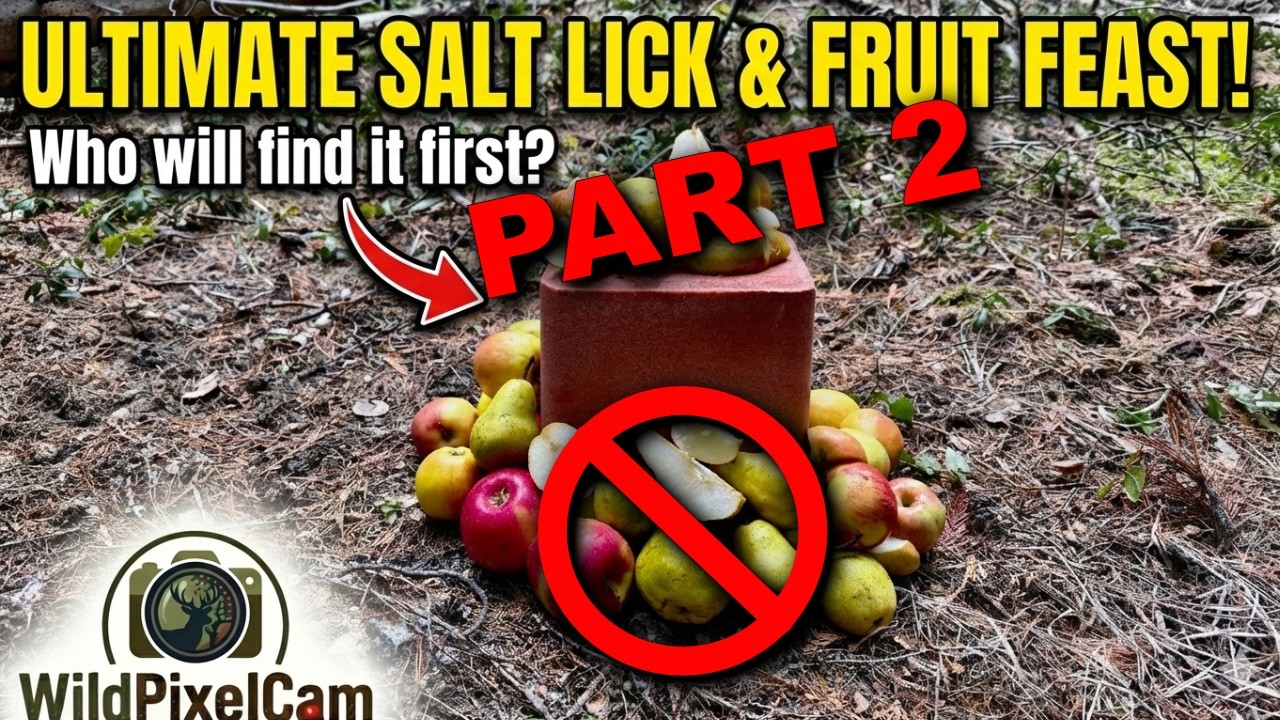 We left a huge SALT LICK Block and Fruit in the Woods! (PART 2) Let's See What Happens! Trail Cam