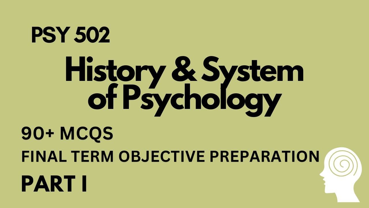 PSY 502 - History and System of Psychology | Final Term Exam MCQs Preparation | Part 1