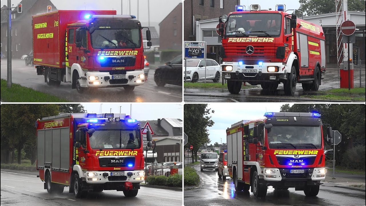 [Ankommende FFler | Gesamtwehralarm] - Einsatzfahrten der Feuerwehr Hückelhoven + HS nach Starkregen