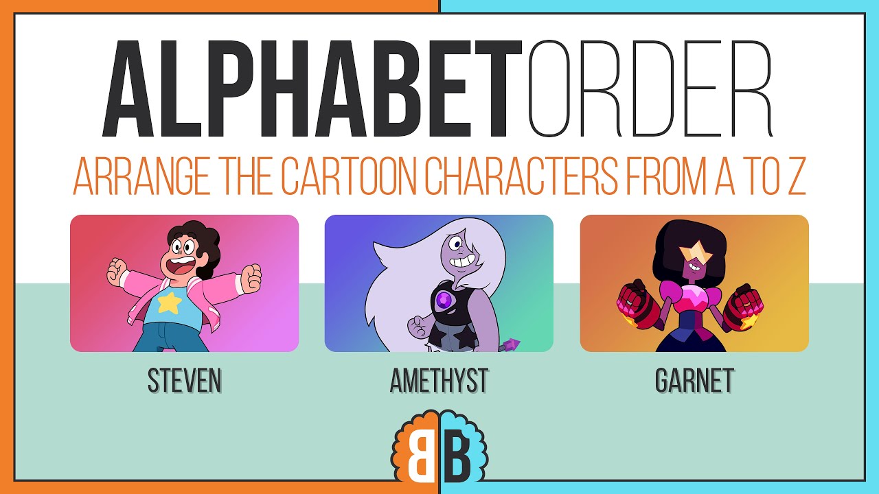 Arrange The CARTOON CHARACTERS From A to Z | ALPHABET ORDER | Character Quiz