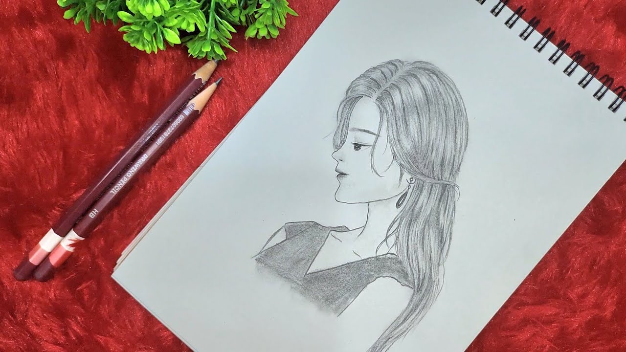 Girl face drawing step by step||girl pencil drawing ||pencil drawing sketch 