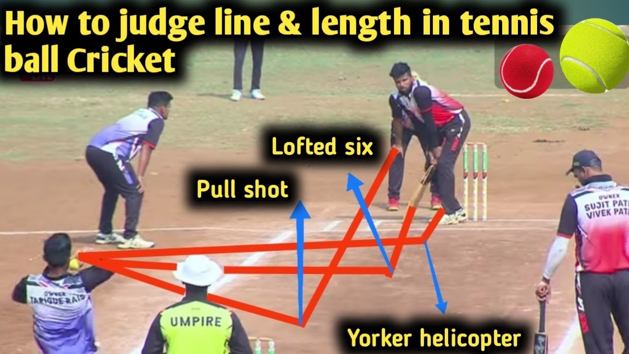 How to judge line length of ball in tennis ball cricket | tennis ball me line length kese judge kare