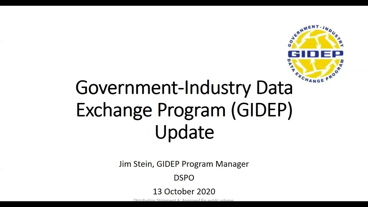 Day 1: Government-Industry Data Exchange Program (GIDEP)