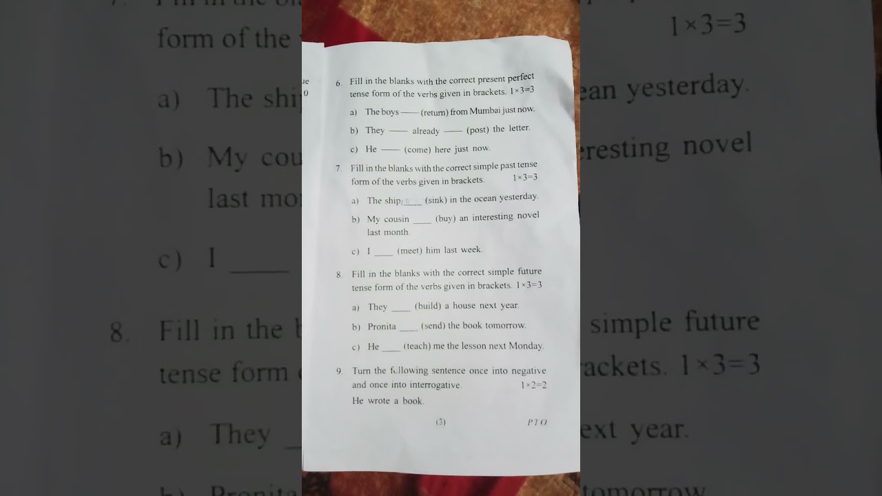 Class 5 ।। Annual examination  paper of English 2023 ।। #shorts