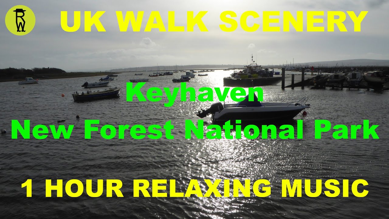 Keyhaven, New Forest Walk Scenery, 1 Hour Relaxing Music Ambient Background Nature Video