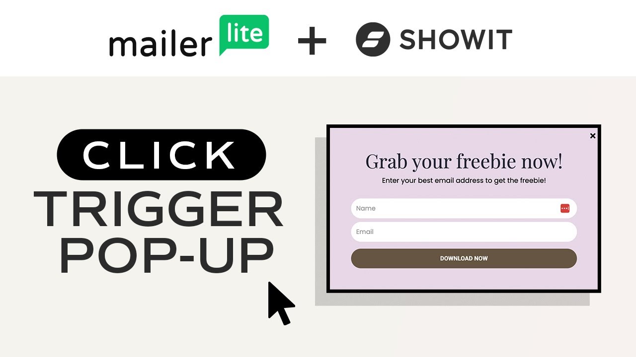 Create a Click Trigger Pop-up in Showit with Mailerlite