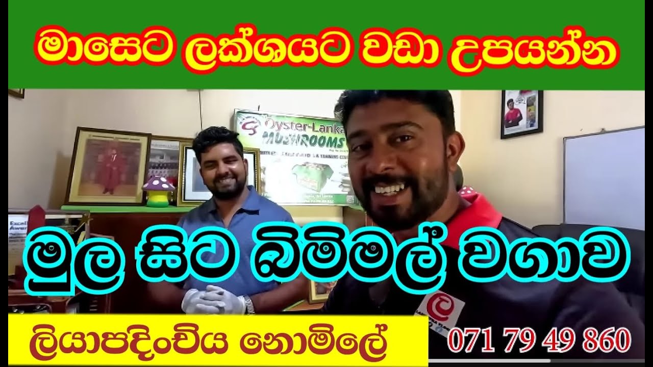 බිම්මල් වගාව මුල සිට සරලව.Mushroom cultivation