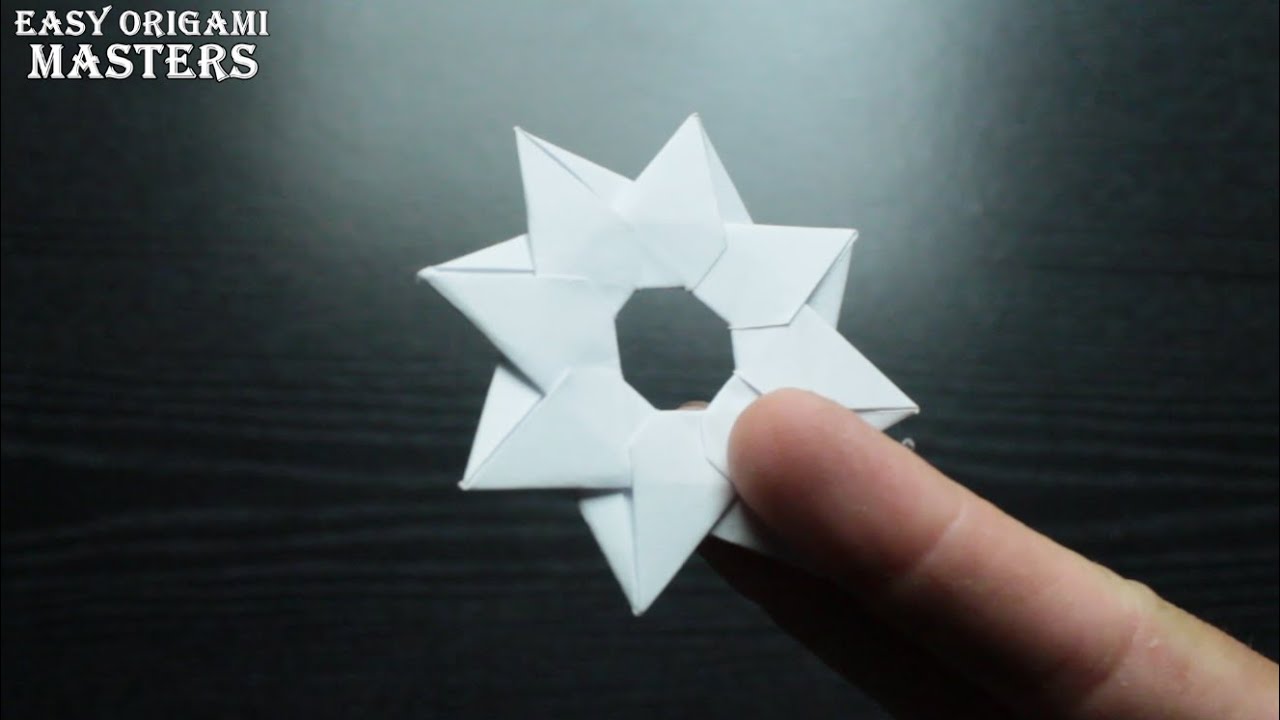 How to make a throwing shuriken out of paper  Origami shuriken