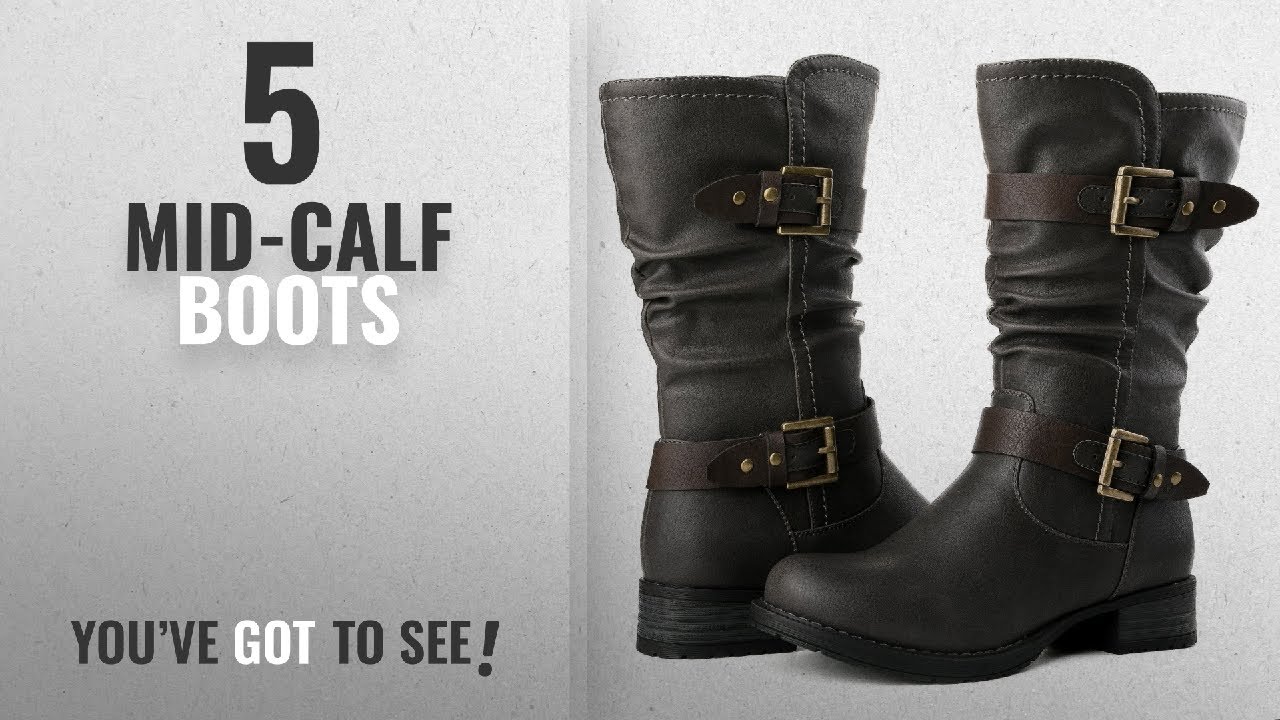 Top 5 Mid-Calf Boots [2018]: GLBALWIN Women's 17YY10 Grey Fashion Boots 9M