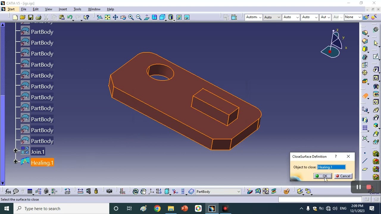 convert igs to part catia