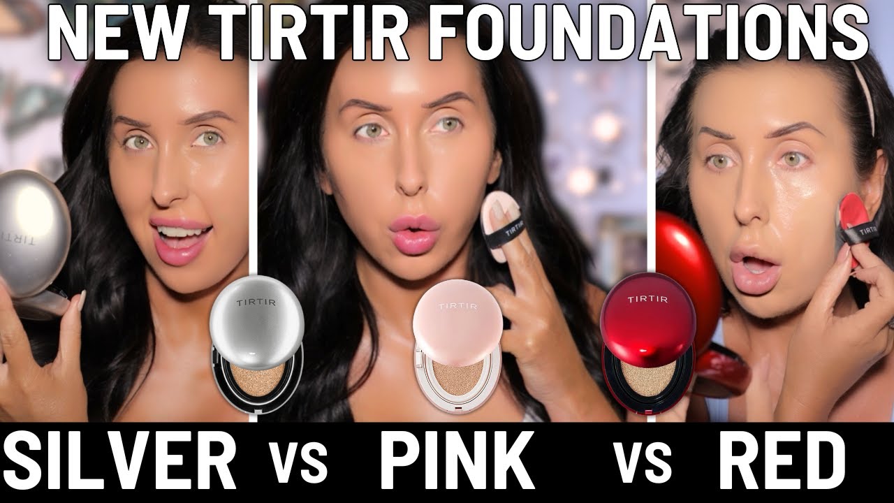 NEW TIRTIR PINK & SILVER CUSHION FOUNDATION 2 DAY WEAR TEST & COMPARISON REVIEW TO THE VIRAL HIT!