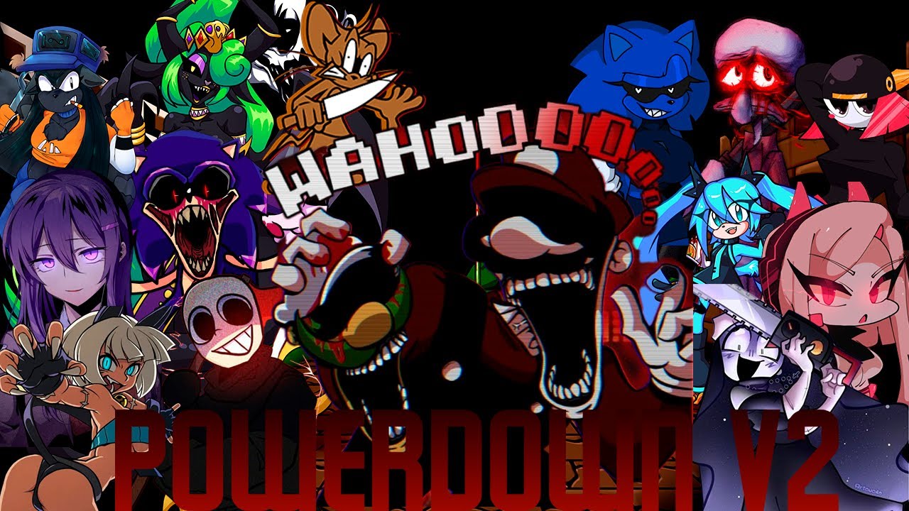 Powerdown V2 but Every Turn a Different Character Sings (FNF Powerdown V2 but Everyone Sings It)