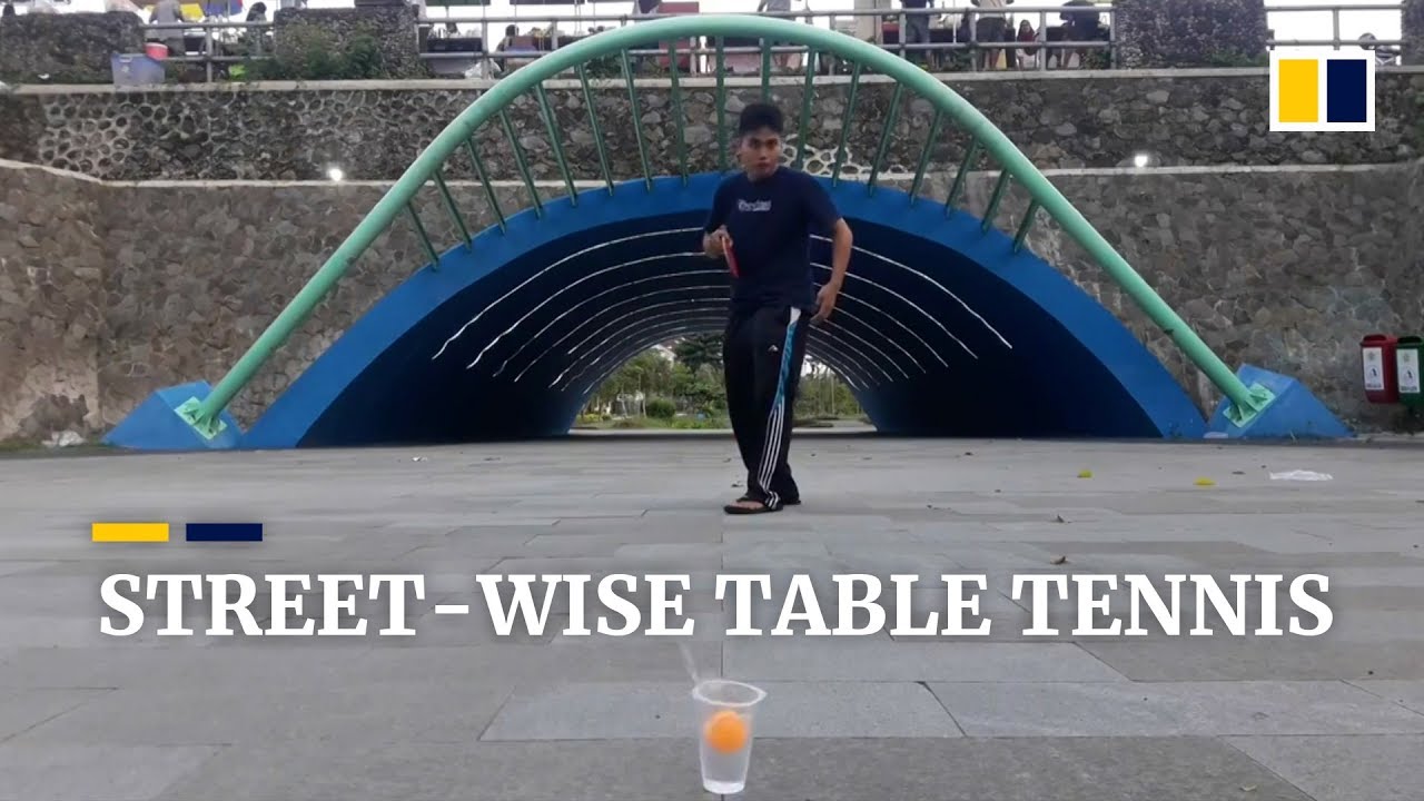 Mind-boggling freestyle &ldquo;street table tennis&rdquo; in Indonesia