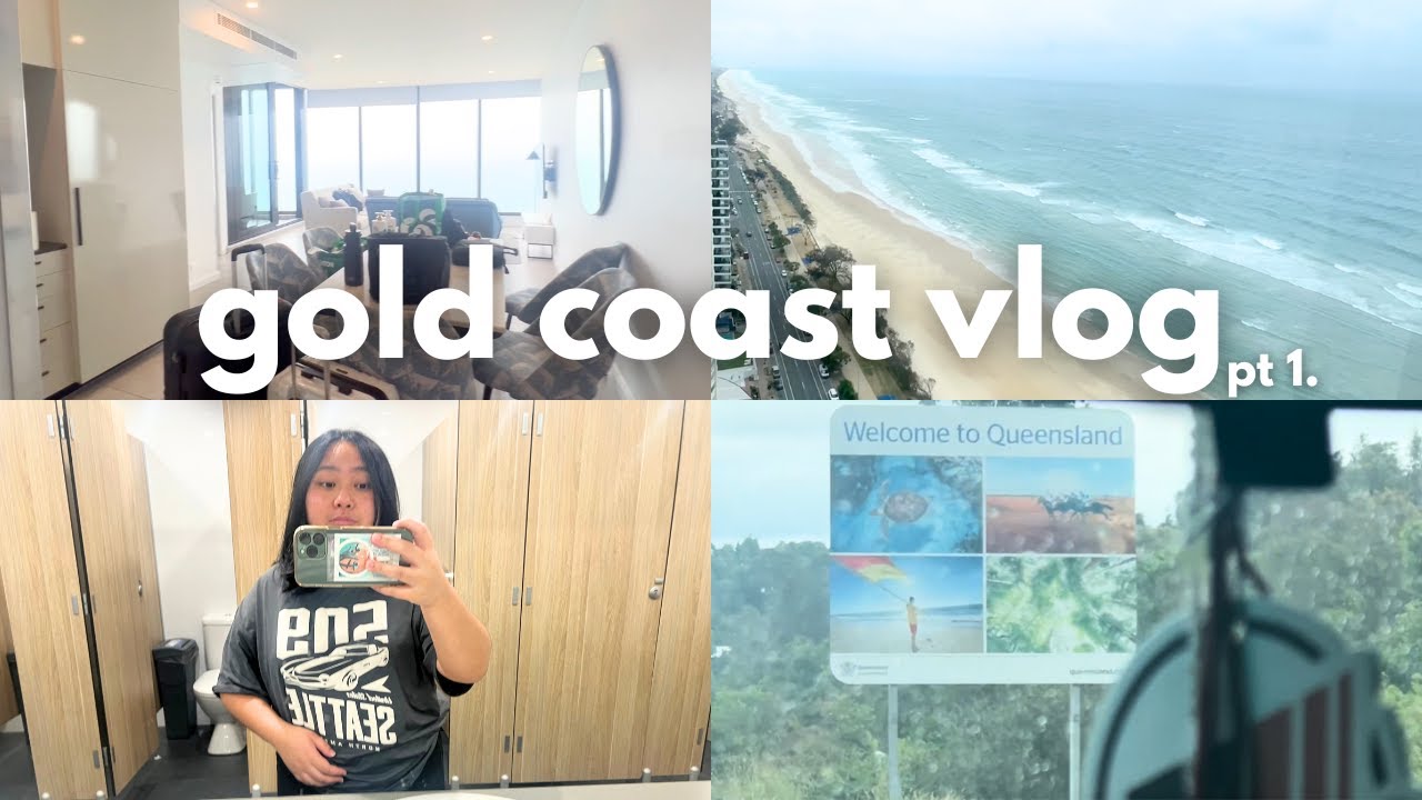 gold coast vlog pt.1 ˚ ⟡ ˖ ࣪࣪: travelling to gold coast, room tour, seoul garden,