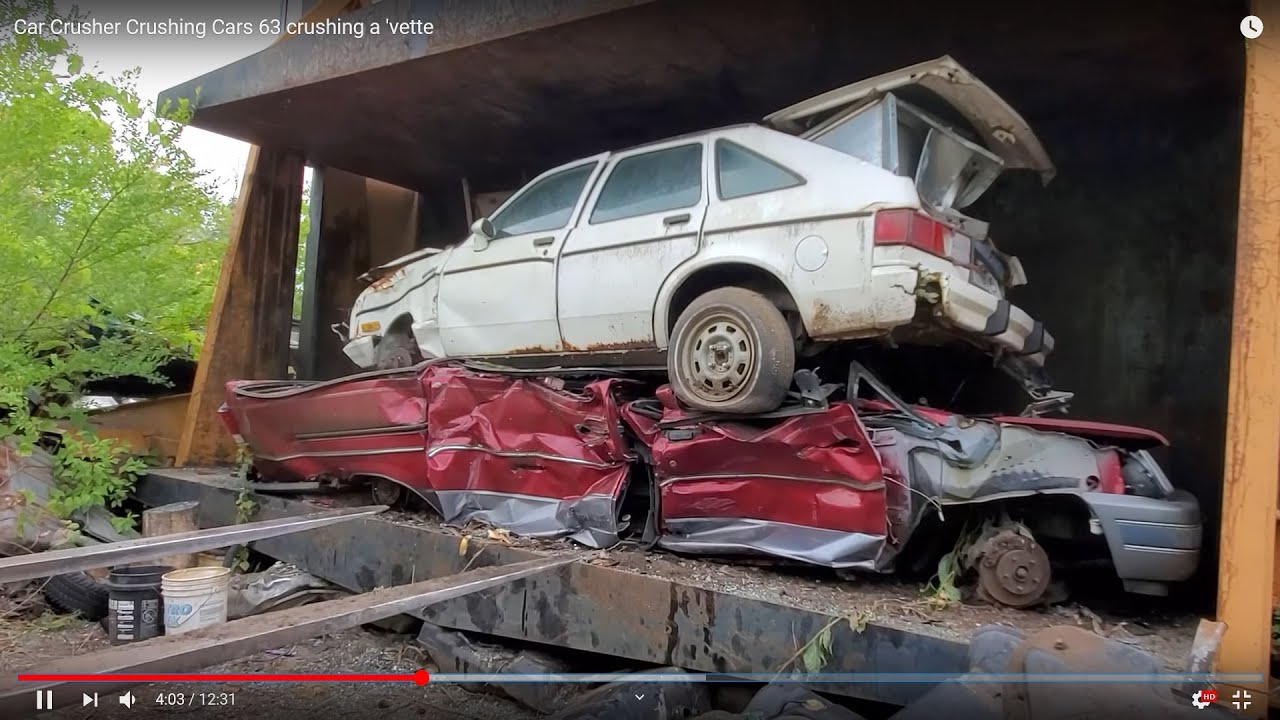 Car Crusher Crushing Cars 63 crushing a 'vette