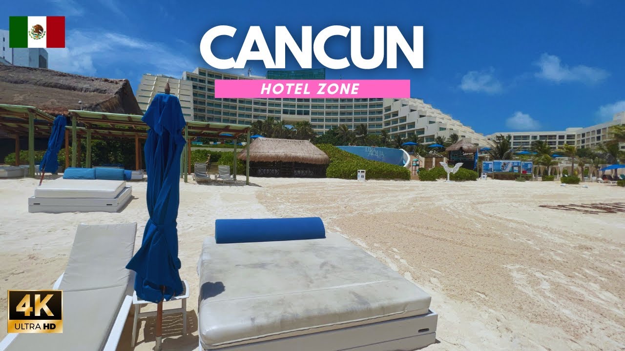 CANCUN Beach Walking Tour 🌴Hotel Zone MEXICO 🇲🇽 4k virtual walking tour documentary travel guide