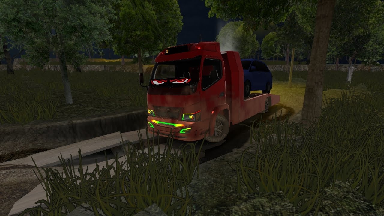 Angkut mobil rusak Di Jalan Berlumpur_Es Truk Simulator Id