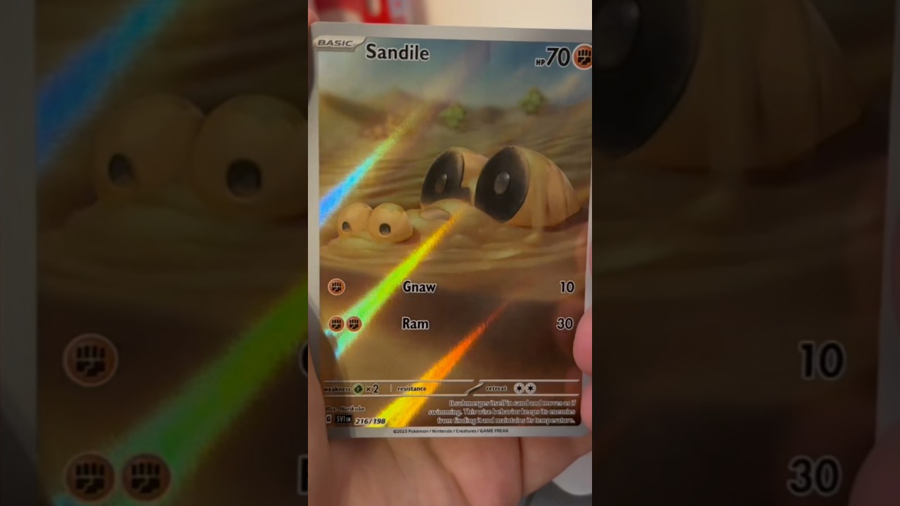 Awesome Sandile Illustration Rare Pull! #shorts #pokemon