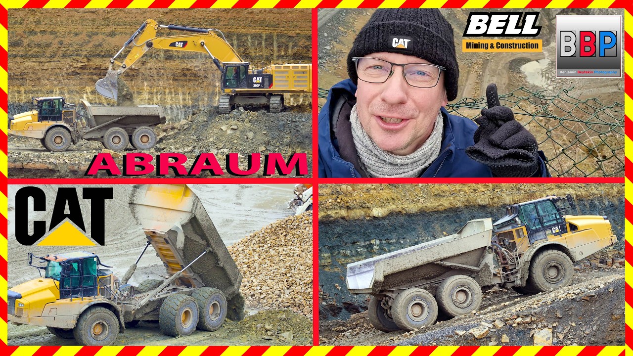 CAT 390F, 2x 740, Bell B30E - Abraum im Steinbruch, 2026.  Teil 1  #catmining