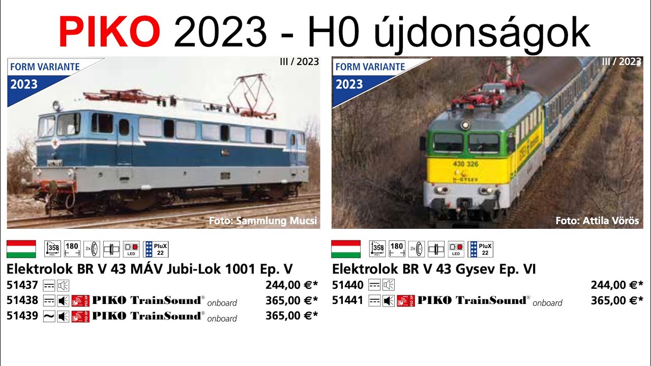 PIKO 2023-as magyar vonatkozású H0 újdonságok