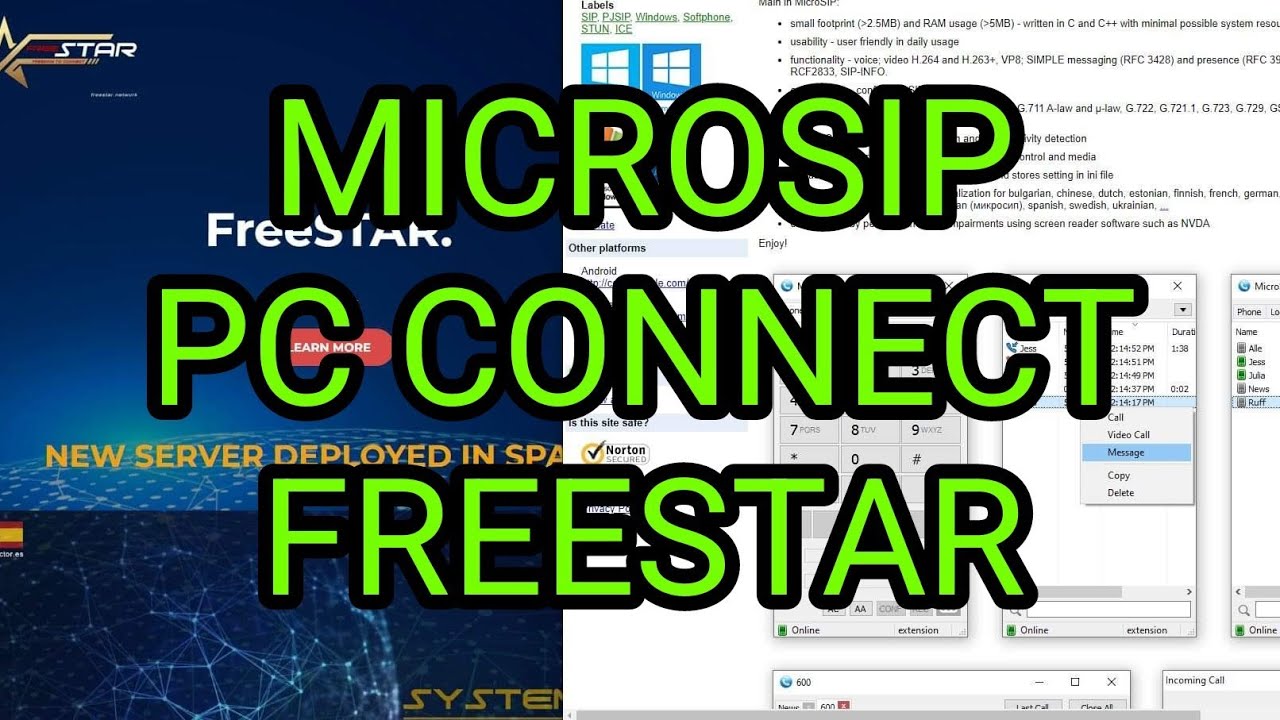 FREESTAR SIP Server-MicroSip PC