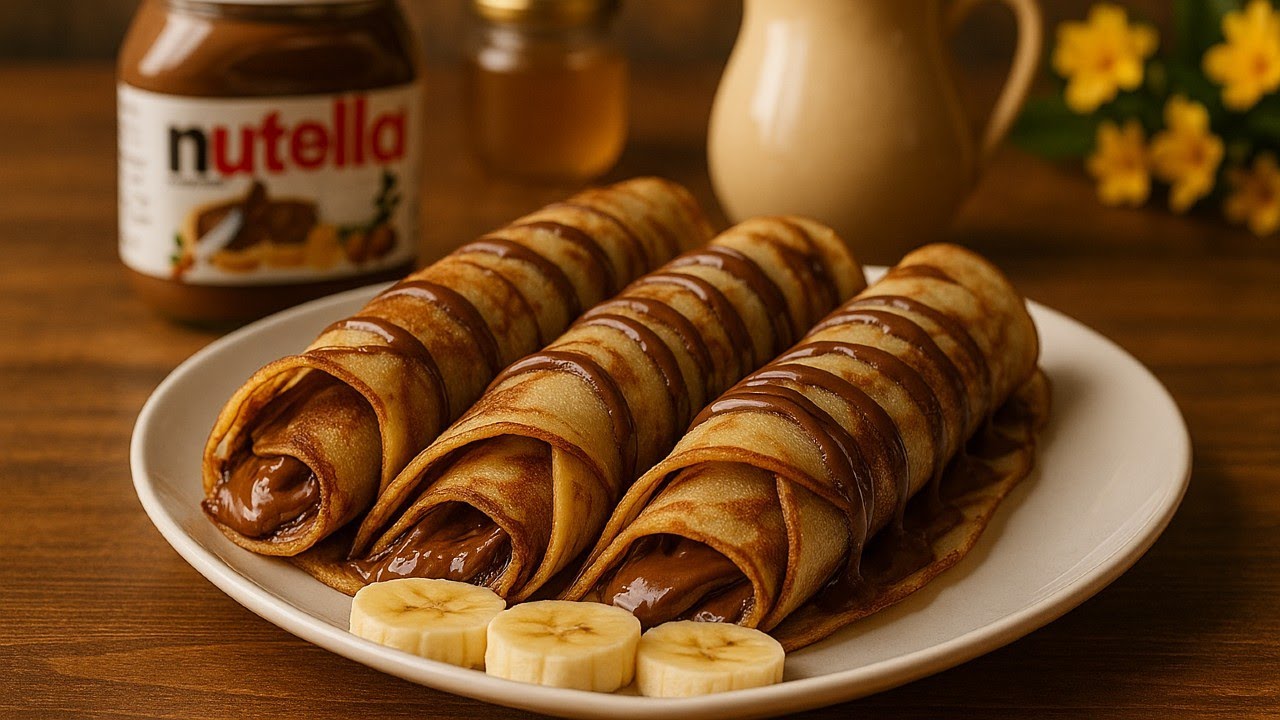 Schnelle Crêpes mit Banane und Nutella – einfach, lecker und perfekt zum Frühstück!