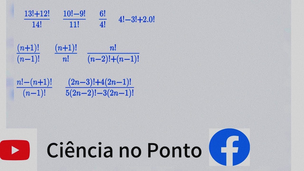 Fatorial de um número natural e simplificação de expressões com fatorial