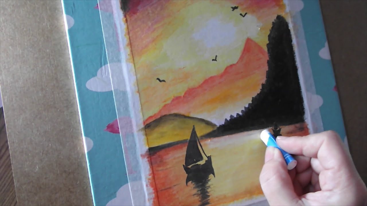 Desenhando lindo por do sol/Drawing beautiful sunset /Tutorial