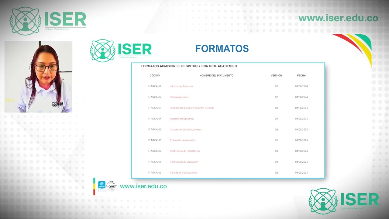 Admisiones, registro y control ac&aacute;demico.