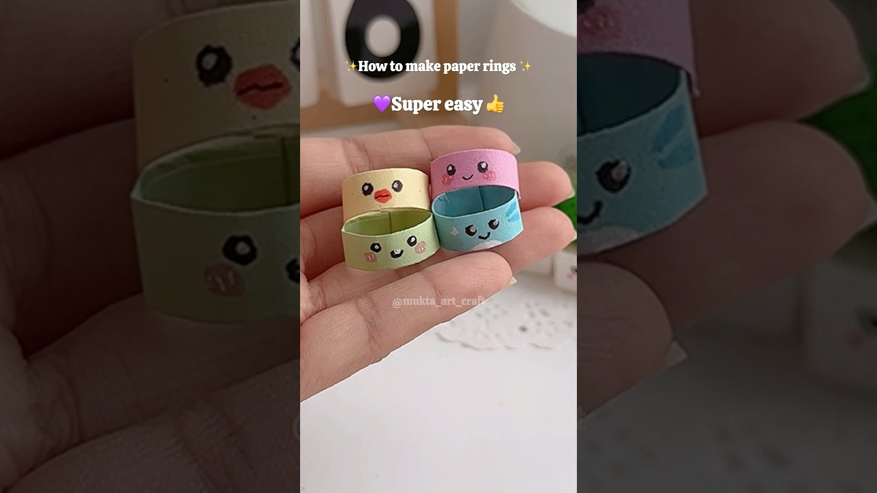 ✨💍Easy Paper Rings Idea✨ #shorts #art #diy #muktaartandcraft #youtubeshorts