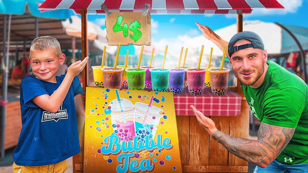 SIN I JA PRODAJEMO BUBBLE TEA NA TRGU*Liam poludio*