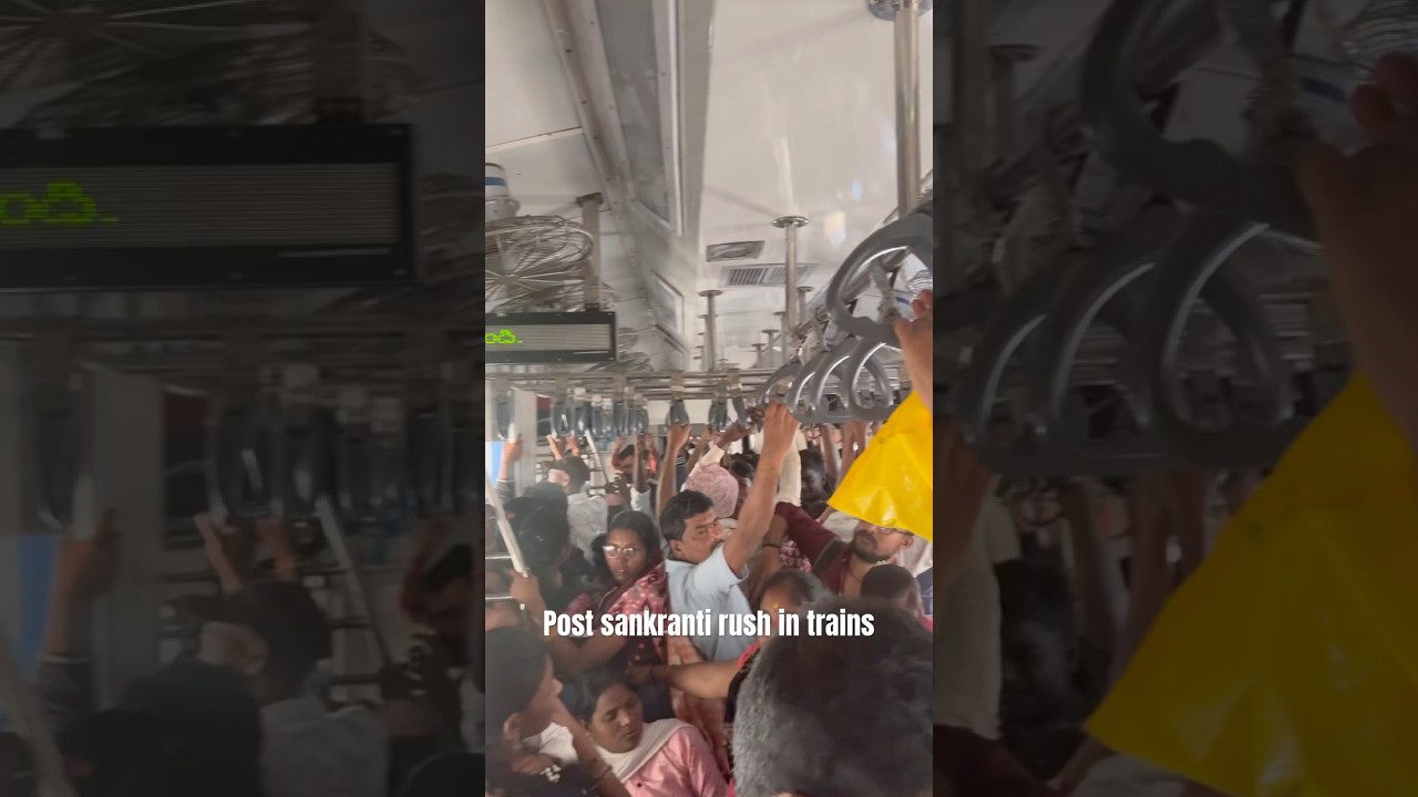 Heavy rush in trains due to post sankranti holidays😬 #travel #sankrantieffect #trending #festival