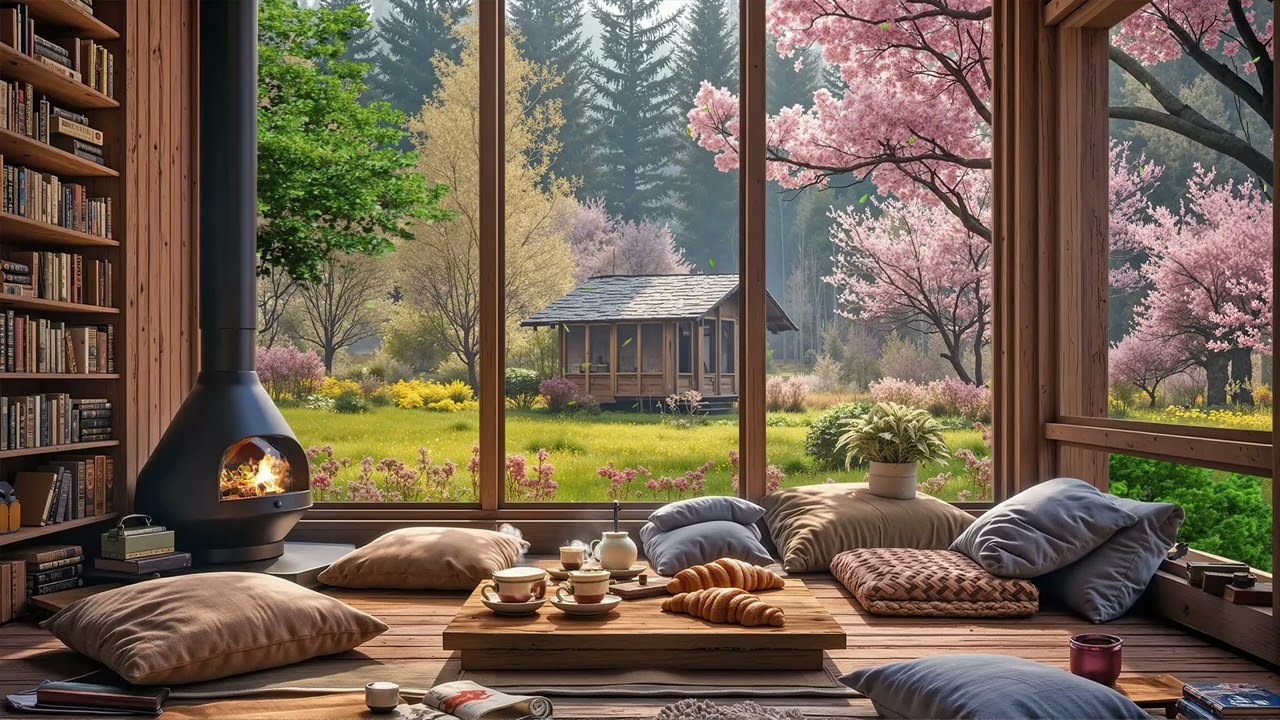 Cozy Spring Cabin Jazz 🌿 Soft Jazz Music for Fresh Mornings, Reading & Peaceful Focus