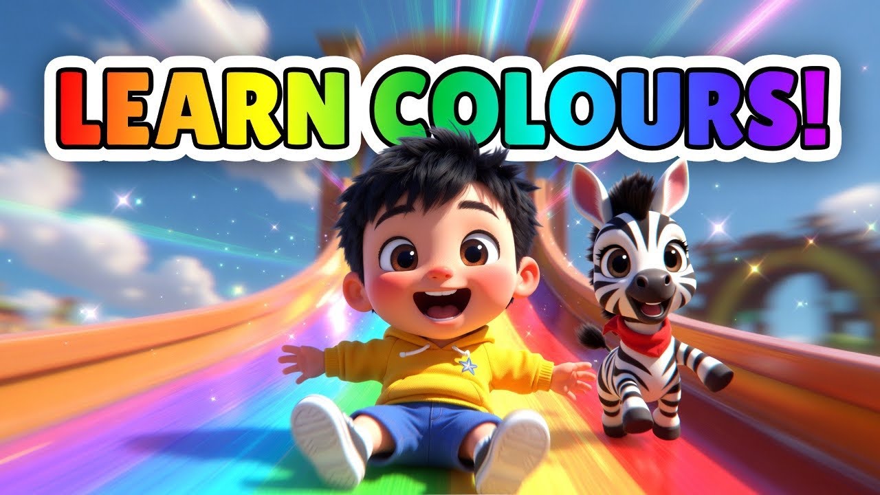 Colours for Toddlers 🌈 Fun Rainbow Slide Learning Video