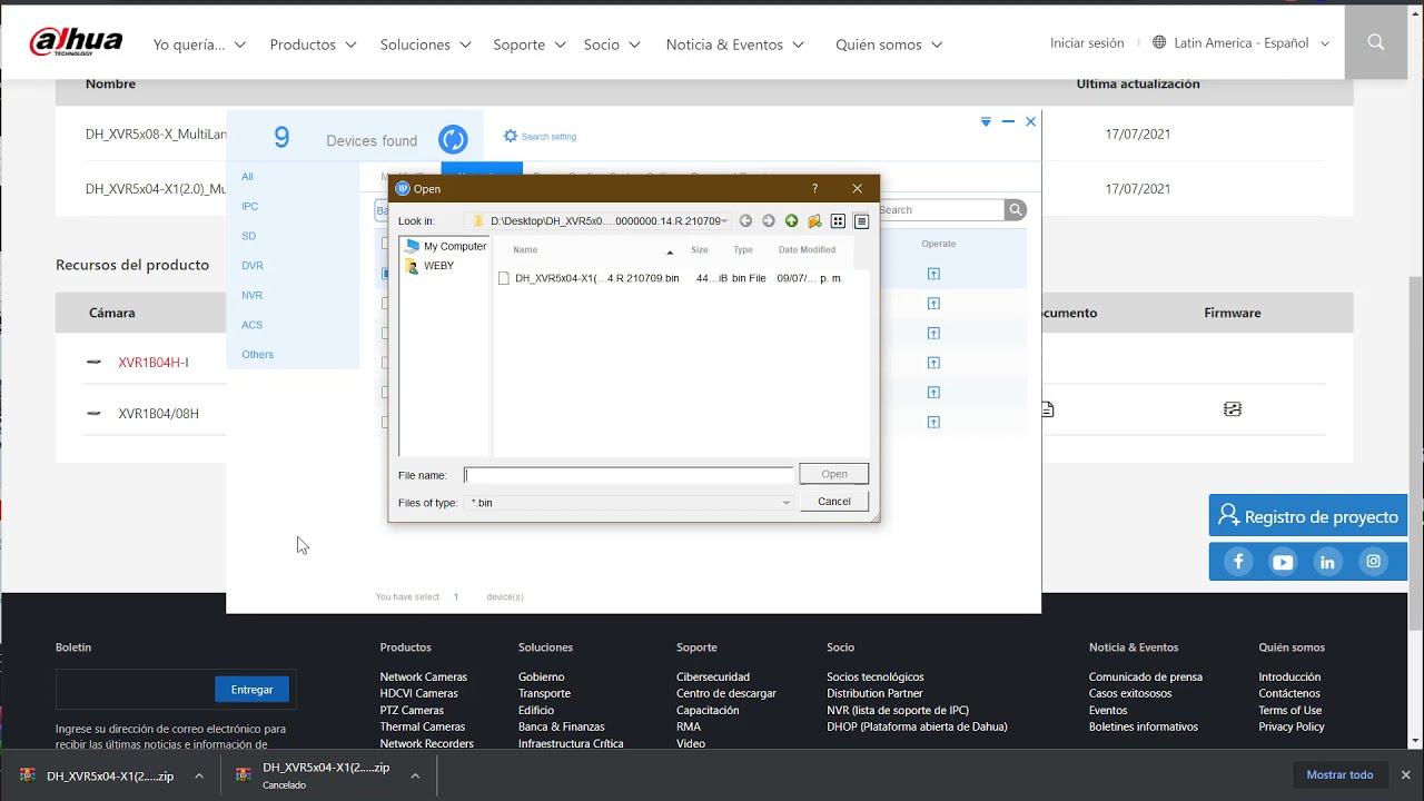 Cómo Actualizar un DVR Dahua con ConfigTool por RED