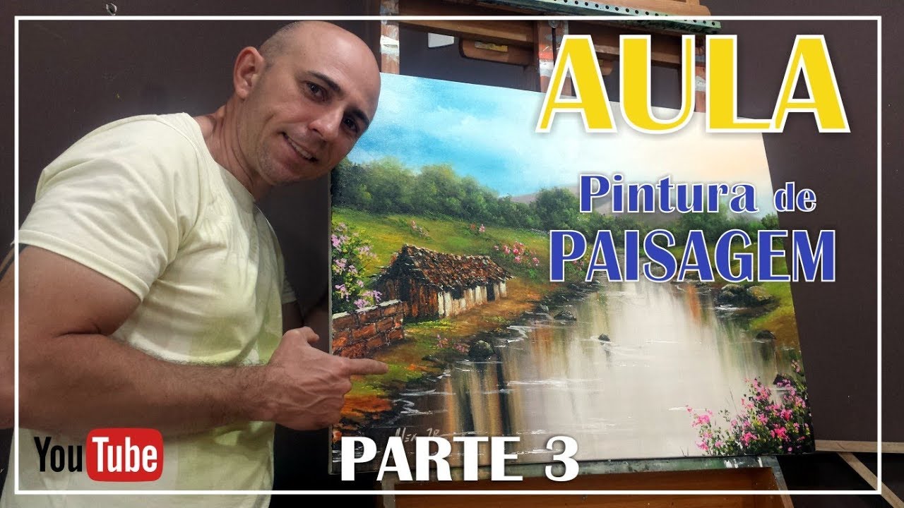 DICAS DE PINTURA - COMO PINTAR PAISAGEM COM ACRÍLICA - PASSO A PASSO - PARTE 3