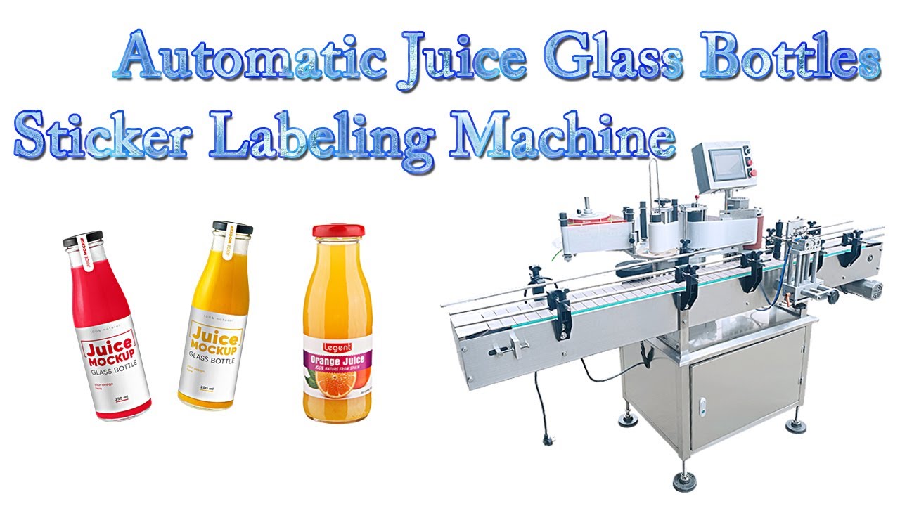 Automatic Juice Glass Bottles Sticker Labeling Machine with speed 2000BP