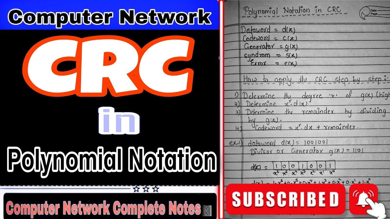 CRC Polynomial Notation: Error Detection in Networking 🌐 #ComputerNetwork